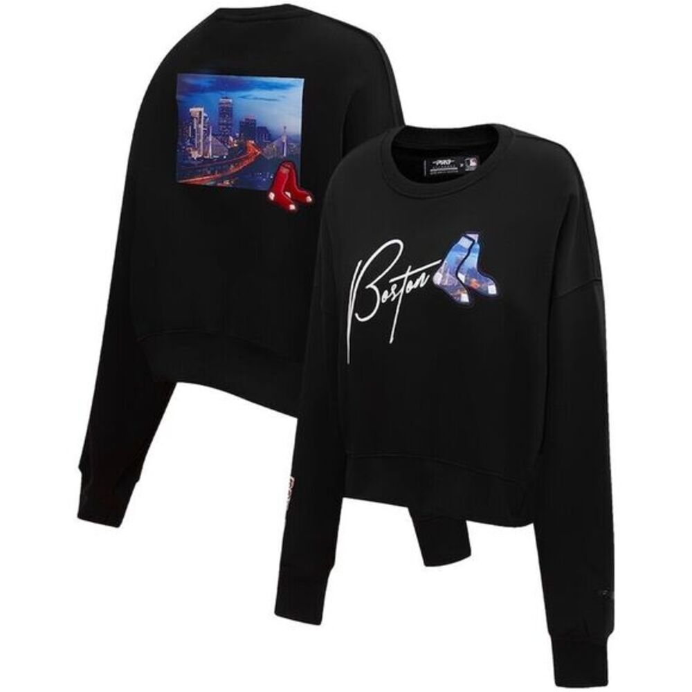 Women's‎ Boston Red Sox Pro Standard Black City Scape Pullover Sweatshirt Sz XL